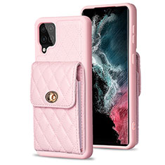 Funda Silicona Goma de Cuero Carcasa BF4 para Samsung Galaxy A12 Nacho Oro Rosa