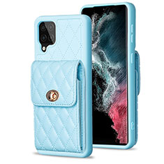 Funda Silicona Goma de Cuero Carcasa BF4 para Samsung Galaxy F12 Azul Cielo