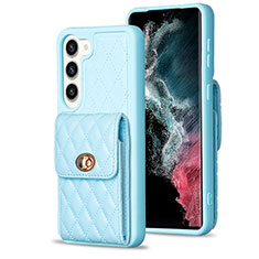 Funda Silicona Goma de Cuero Carcasa BF4 para Samsung Galaxy S22 Plus 5G Azul Claro