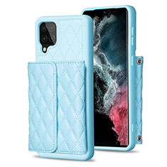 Funda Silicona Goma de Cuero Carcasa BF5 para Samsung Galaxy A12 Nacho Azul Cielo