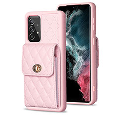 Funda Silicona Goma de Cuero Carcasa BF5 para Samsung Galaxy A52 5G Oro Rosa