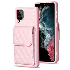 Funda Silicona Goma de Cuero Carcasa BF6 para Samsung Galaxy A12 Nacho Oro Rosa