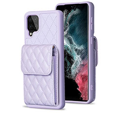 Funda Silicona Goma de Cuero Carcasa BF6 para Samsung Galaxy A12 Nacho Purpura Claro