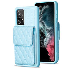 Funda Silicona Goma de Cuero Carcasa BF6 para Samsung Galaxy A52s 5G Azul Cielo