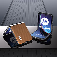 Funda Silicona Goma de Cuero Carcasa BH1 para Motorola Moto Razr 40 Ultra 5G Marron Claro
