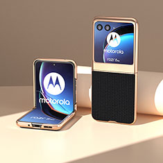 Funda Silicona Goma de Cuero Carcasa BH10 para Motorola Moto Razr 40 Ultra 5G Negro