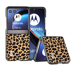 Funda Silicona Goma de Cuero Carcasa BH2 para Motorola Moto Razr 40 Ultra 5G Marron Claro