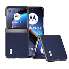 Funda Silicona Goma de Cuero Carcasa BH3 para Motorola Moto Razr 40 Ultra 5G Azul