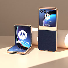 Funda Silicona Goma de Cuero Carcasa BH9 para Motorola Moto Razr 40 Ultra 5G Azul