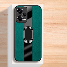 Funda Silicona Goma de Cuero Carcasa con Magnetico Anillo de dedo Soporte K01 para Xiaomi Redmi Note 12 Pro+ Plus 5G Verde