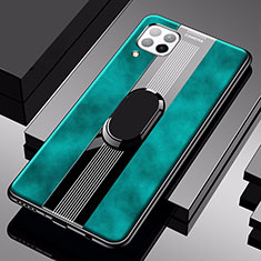 Funda Silicona Goma de Cuero Carcasa con Magnetico Anillo de dedo Soporte para Huawei Nova 7i Verde