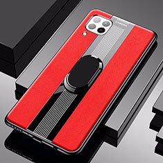 Funda Silicona Goma de Cuero Carcasa con Magnetico Anillo de dedo Soporte para Huawei P40 Lite Rojo