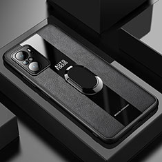 Funda Silicona Goma de Cuero Carcasa con Magnetico Anillo de dedo Soporte PB1 para Xiaomi Mi 11X 5G Negro