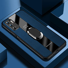 Funda Silicona Goma de Cuero Carcasa con Magnetico Anillo de dedo Soporte PB1 para Xiaomi POCO M3 Pro 5G Azul