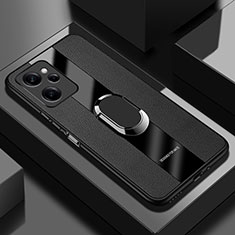 Funda Silicona Goma de Cuero Carcasa con Magnetico Anillo de dedo Soporte PB1 para Xiaomi Poco X5 Pro 5G Negro