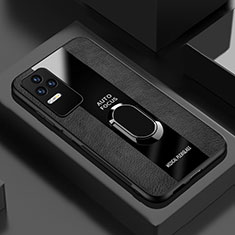 Funda Silicona Goma de Cuero Carcasa con Magnetico Anillo de dedo Soporte PB1 para Xiaomi Redmi K40S 5G Negro