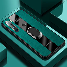 Funda Silicona Goma de Cuero Carcasa con Magnetico Anillo de dedo Soporte PB1 para Xiaomi Redmi Note 8 (2021) Verde