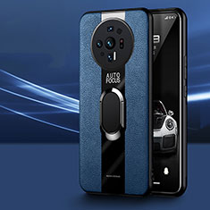 Funda Silicona Goma de Cuero Carcasa con Magnetico Anillo de dedo Soporte S01 para Xiaomi Mi 12 Ultra 5G Azul