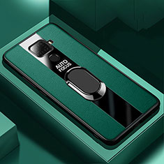 Funda Silicona Goma de Cuero Carcasa con Magnetico Anillo de dedo Soporte S03 para Huawei Mate 30 Lite Verde