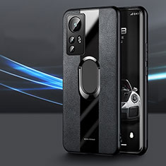 Funda Silicona Goma de Cuero Carcasa con Magnetico Anillo de dedo Soporte S03 para Xiaomi Mi 12 5G Negro