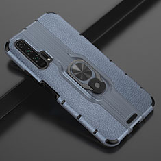 Funda Silicona Goma de Cuero Carcasa con Magnetico Anillo de dedo Soporte T03 para Huawei Honor 20 Pro Azul