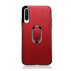 Funda Silicona Goma de Cuero Carcasa con Magnetico Anillo de dedo Soporte T03 para Xiaomi Mi A3 Rojo