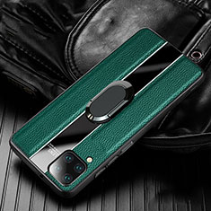 Funda Silicona Goma de Cuero Carcasa con Magnetico Anillo de dedo Soporte T04 para Huawei Nova 6 SE Verde