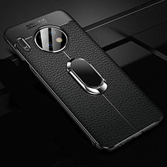 Funda Silicona Goma de Cuero Carcasa con Magnetico Anillo de dedo Soporte Z02 para Huawei Mate 30 Pro 5G Negro