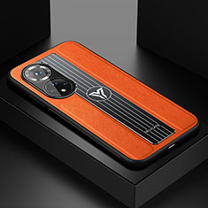 Funda Silicona Goma de Cuero Carcasa con Magnetico FL1 para Huawei Honor 50 Pro 5G Naranja