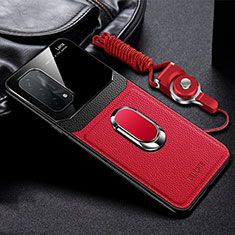 Funda Silicona Goma de Cuero Carcasa con Magnetico FL1 para OnePlus Nord N200 5G Rojo