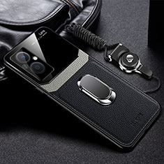 Funda Silicona Goma de Cuero Carcasa con Magnetico FL1 para Oppo Reno7 Z 5G Negro