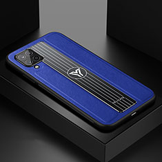Funda Silicona Goma de Cuero Carcasa con Magnetico FL1 para Samsung Galaxy A12 Nacho Azul