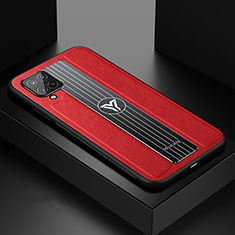 Funda Silicona Goma de Cuero Carcasa con Magnetico FL1 para Samsung Galaxy A12 Rojo