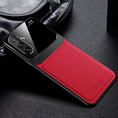 Funda Silicona Goma de Cuero Carcasa con Magnetico FL1 para Samsung Galaxy A13 5G Rojo