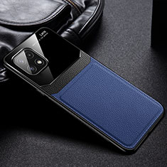 Funda Silicona Goma de Cuero Carcasa con Magnetico FL1 para Samsung Galaxy A22 5G Azul