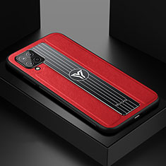 Funda Silicona Goma de Cuero Carcasa con Magnetico FL1 para Samsung Galaxy A42 5G Rojo