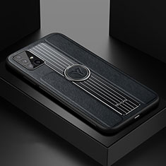 Funda Silicona Goma de Cuero Carcasa con Magnetico FL1 para Samsung Galaxy A51 5G Negro