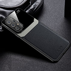 Funda Silicona Goma de Cuero Carcasa con Magnetico FL1 para Samsung Galaxy A52 5G Negro