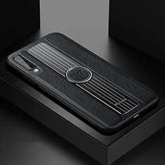 Funda Silicona Goma de Cuero Carcasa con Magnetico FL1 para Samsung Galaxy A70S Negro