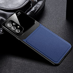 Funda Silicona Goma de Cuero Carcasa con Magnetico FL1 para Samsung Galaxy A73 5G Azul