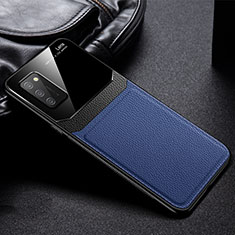 Funda Silicona Goma de Cuero Carcasa con Magnetico FL1 para Samsung Galaxy M02s Azul