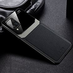 Funda Silicona Goma de Cuero Carcasa con Magnetico FL1 para Samsung Galaxy M32 4G Negro