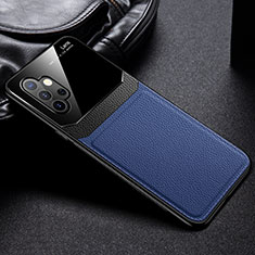 Funda Silicona Goma de Cuero Carcasa con Magnetico FL1 para Samsung Galaxy M32 5G Azul
