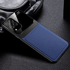 Funda Silicona Goma de Cuero Carcasa con Magnetico FL1 para Samsung Galaxy M53 5G Azul