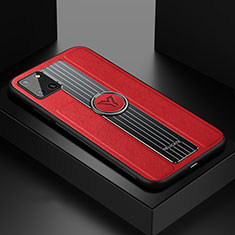 Funda Silicona Goma de Cuero Carcasa con Magnetico FL1 para Samsung Galaxy Note 10 Lite Rojo
