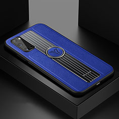Funda Silicona Goma de Cuero Carcasa con Magnetico FL1 para Samsung Galaxy S20 5G Azul