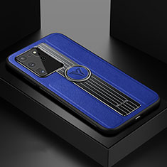 Funda Silicona Goma de Cuero Carcasa con Magnetico FL1 para Samsung Galaxy S20 Ultra 5G Azul