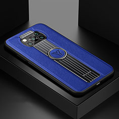 Funda Silicona Goma de Cuero Carcasa con Magnetico FL1 para Xiaomi Poco X3 NFC Azul