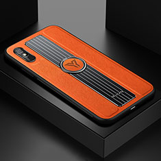 Funda Silicona Goma de Cuero Carcasa con Magnetico FL1 para Xiaomi Redmi 9A Naranja