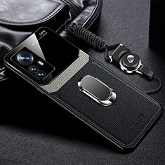 Funda Silicona Goma de Cuero Carcasa con Magnetico FL2 para Xiaomi Mi 12T 5G Negro